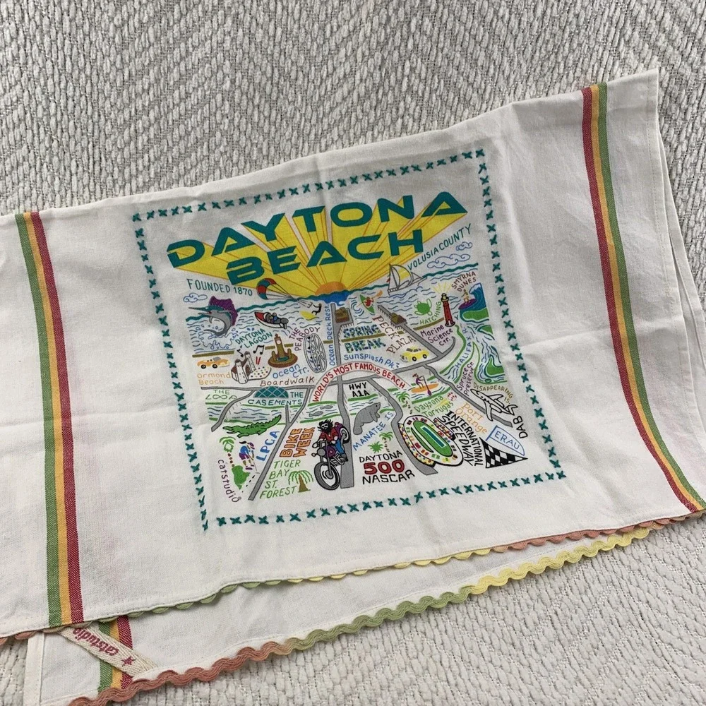 Catstudio Daytona Beach Dish Hand Towel Kitchen Bar Bathroom Florida Nascar 2018